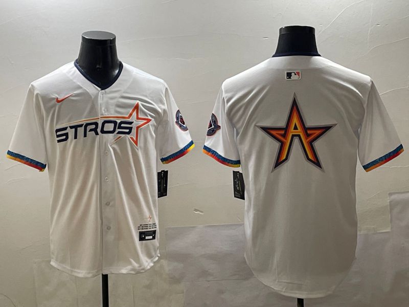Men Houston Astros Blank White Fourth generation Joint Name 2025 Nike MLB Jersey style 5